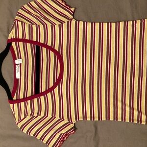 Striped Short Sleeve Tee in Red and Yellow